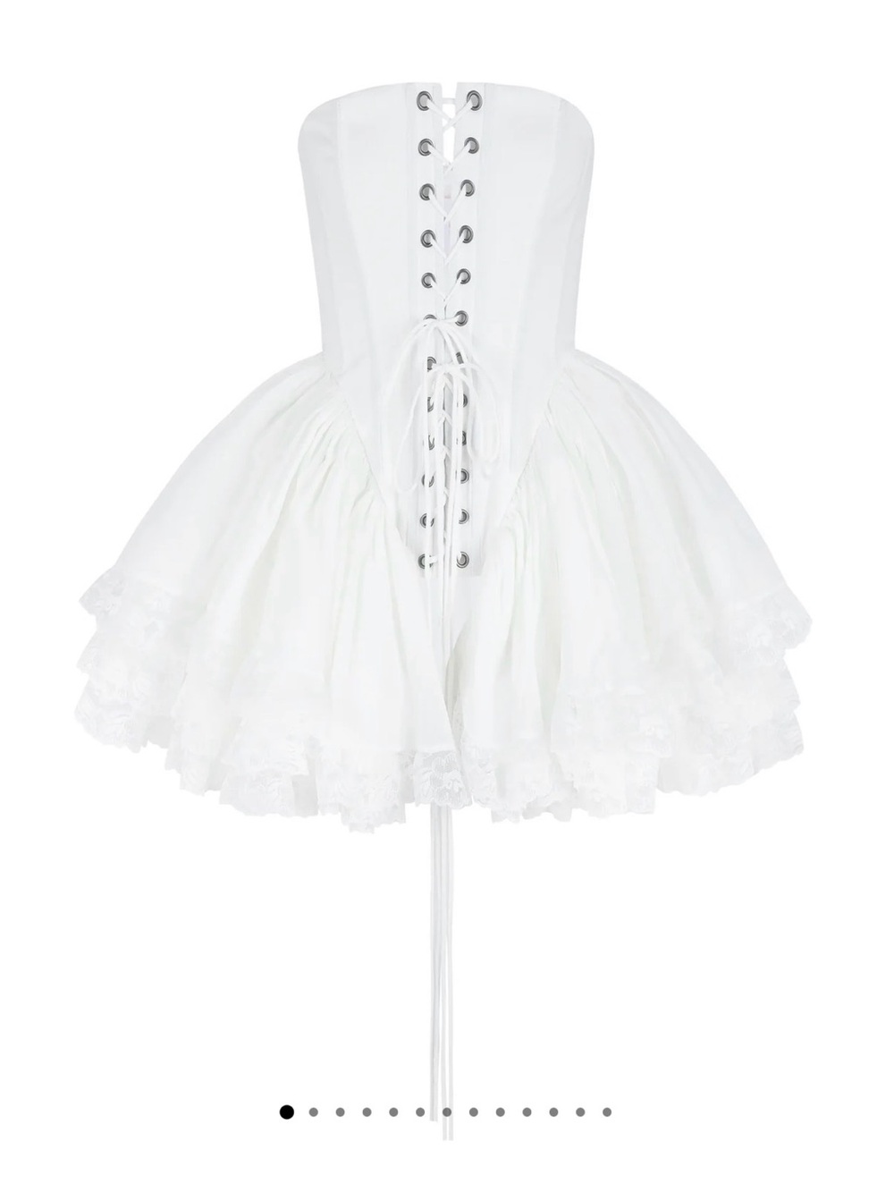 Selkie White Lace-Up Corset